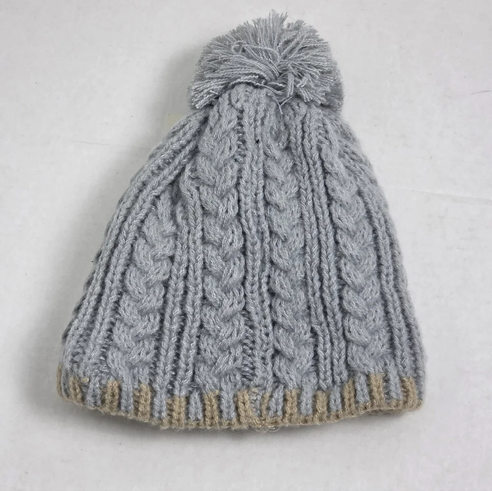 NWT Anne Klein Women's Lined Gray Cable Beanie Hat